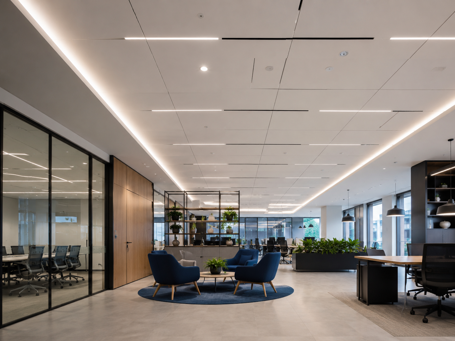 Modern commercial suspended ceiling