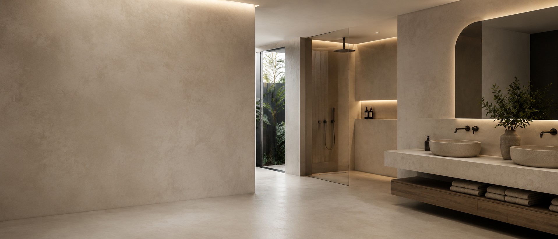 Microcement bathroom finish