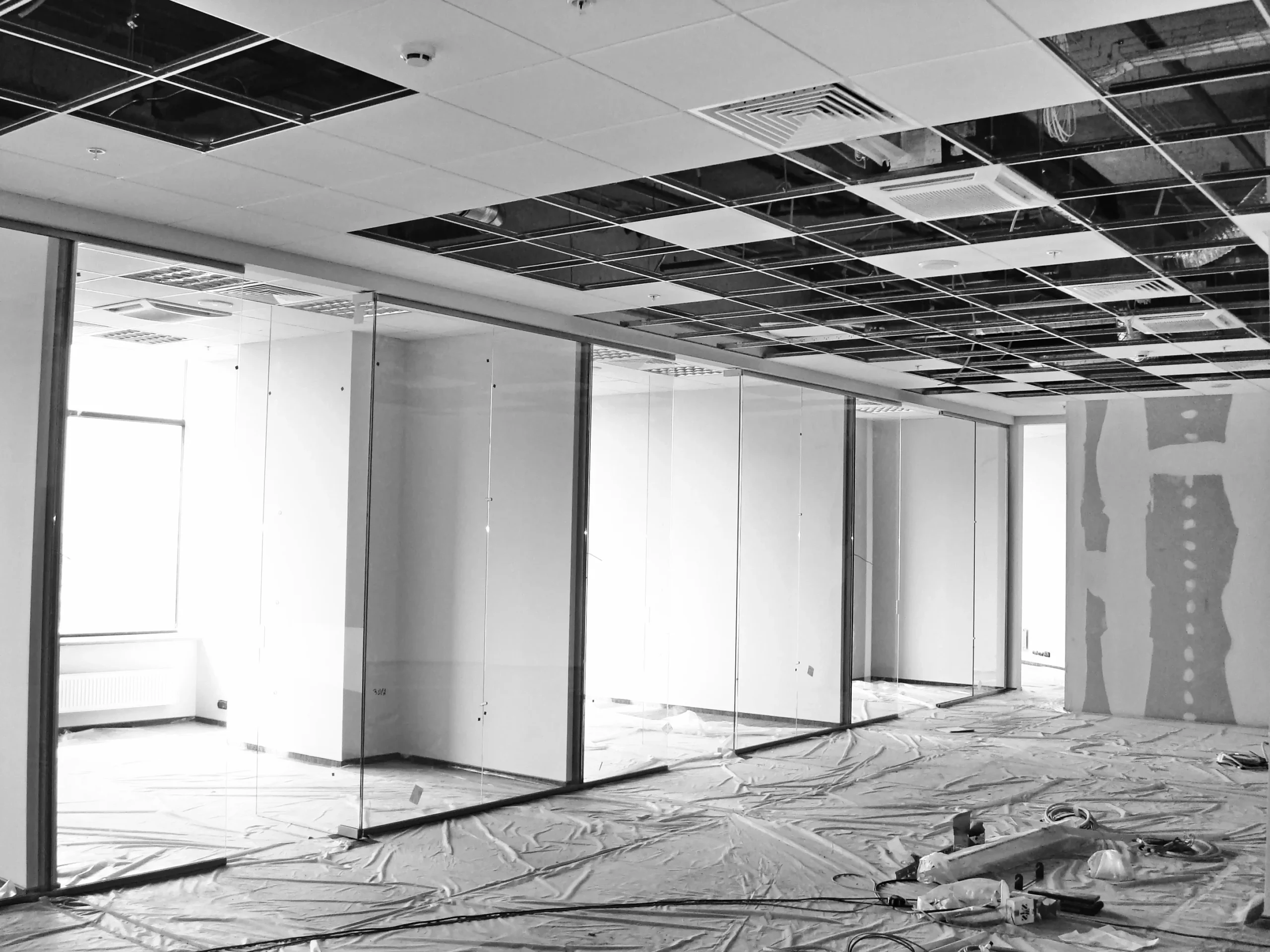 Exposed Grid Ceilings 3 scaled Exposed grid commercial ceiling