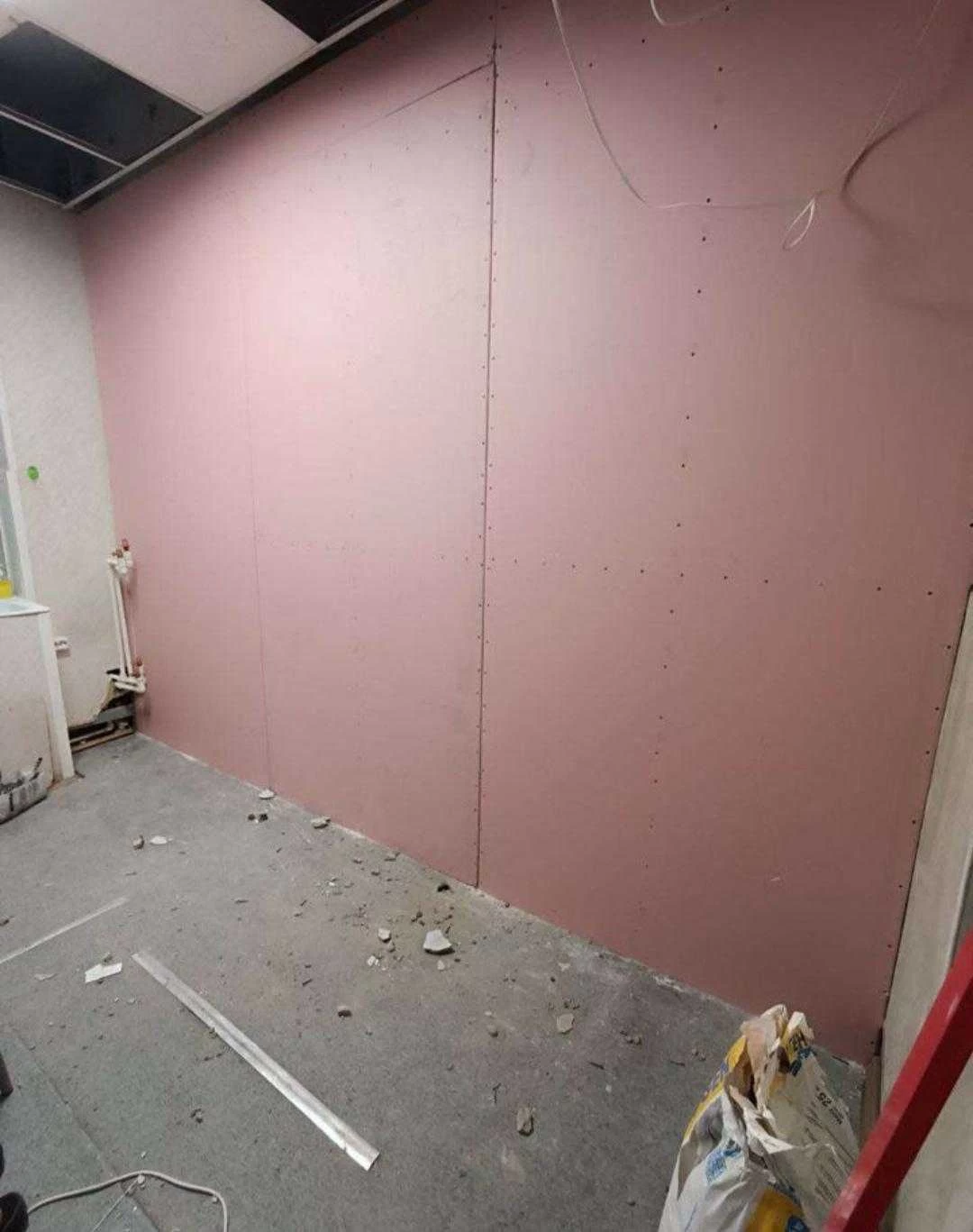 Fire rated plasterboard wall
